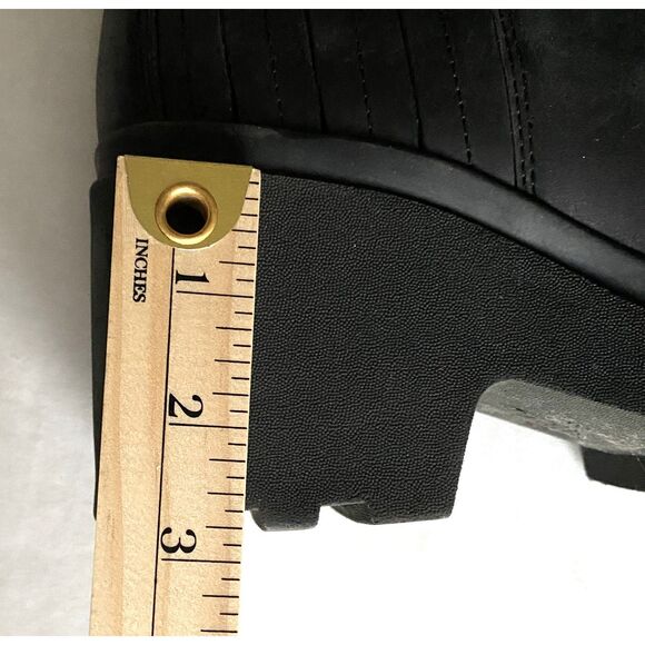 Eileen Fisher Black Kat Leather Wedge Ankle Bootie Pull-On Chelsea Style Sz 8 - Picture 6 of 12